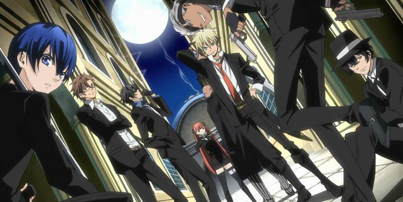 Felicita behind several members of the Arcana Famglia