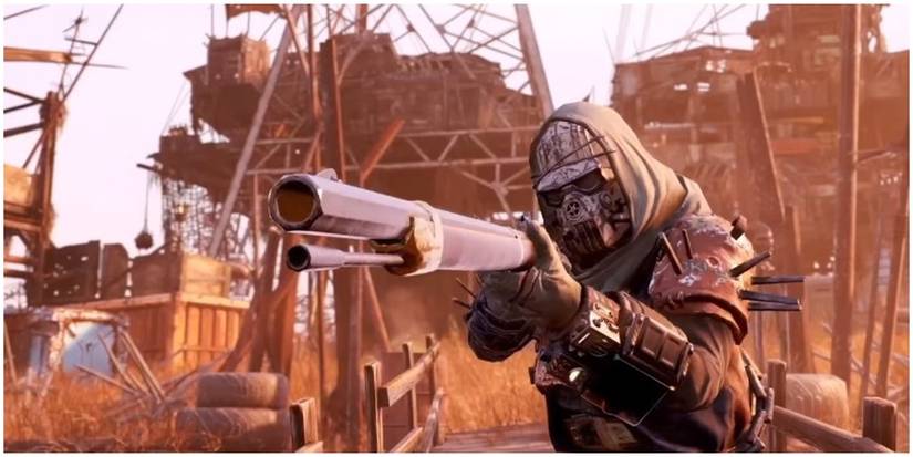 A player aiming a gun