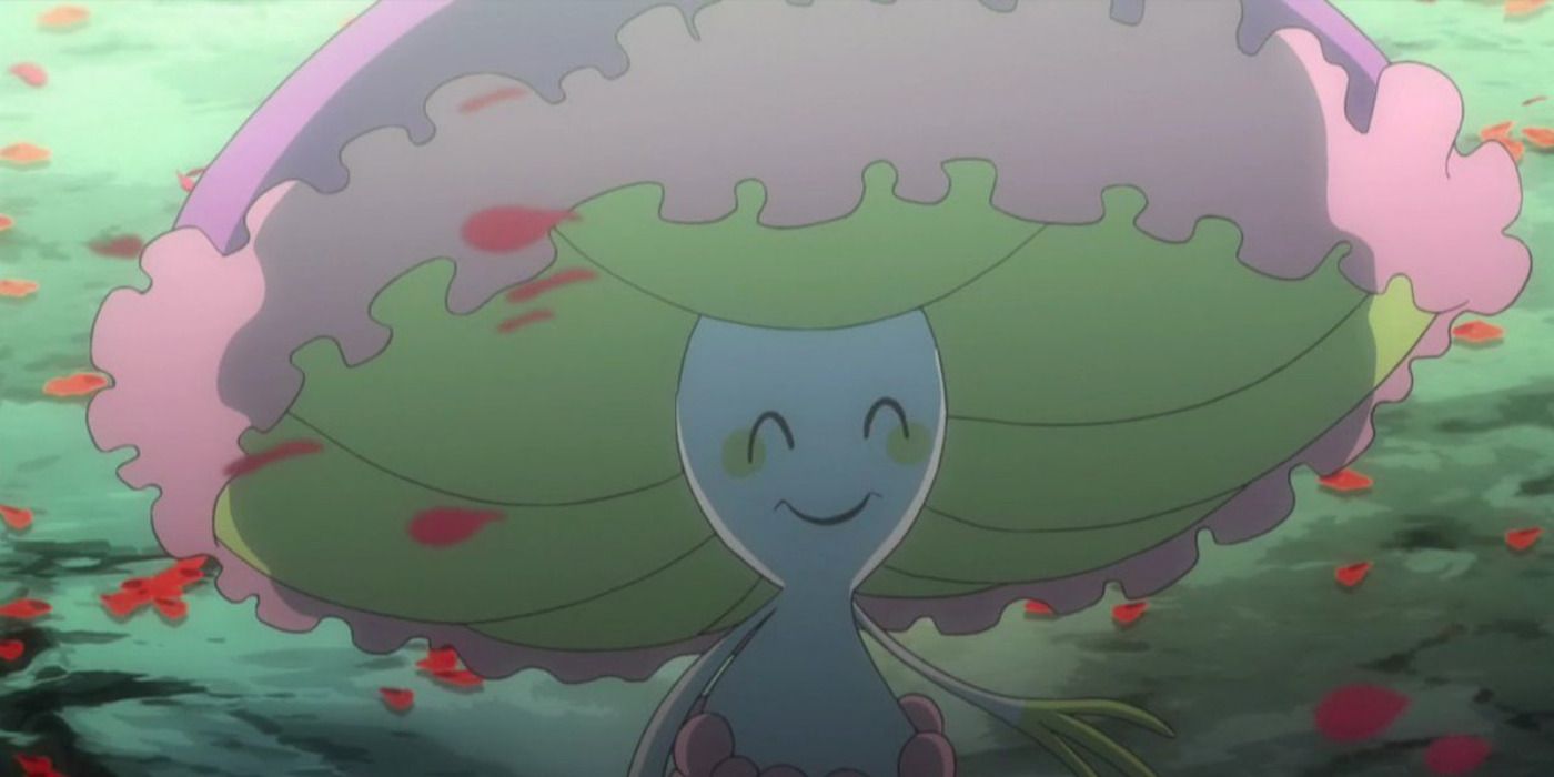 The Pokemon, Shiinotic looking happy in anime