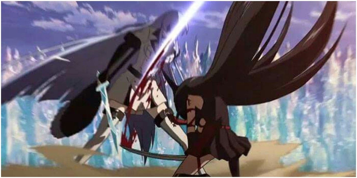 Akame Beating Esdeath With An Intact Sword