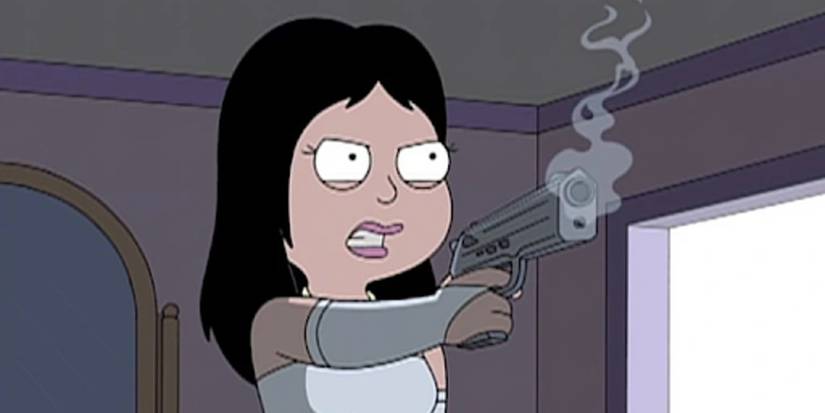 American Dad Hailey Gun Smoking