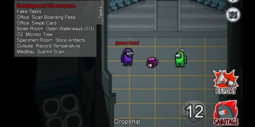 An imposter caught by someone else in Among Us