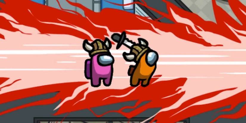 A kill graphic in Among Us