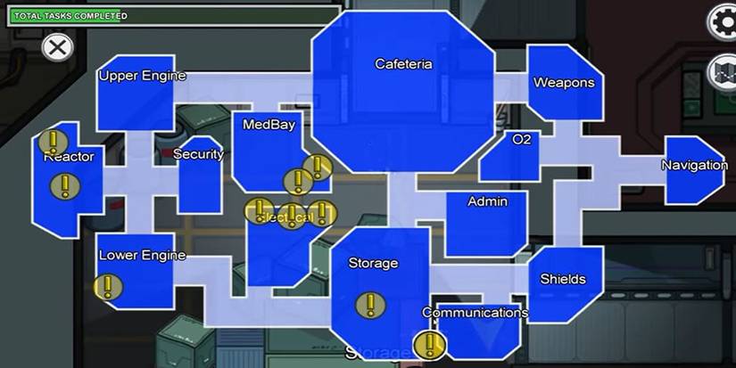 Map of The Skeld in Among Us