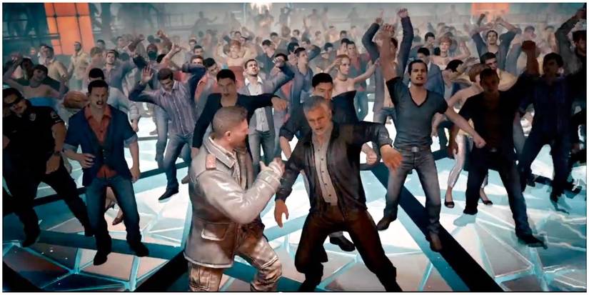 Reznov and Mason dancing during the post-credit scene in Black Ops II
