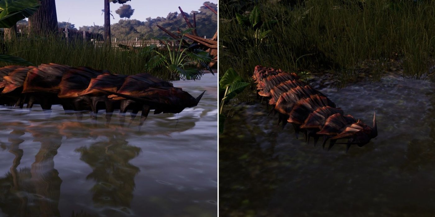 Arthropleura, the giant millipede, is a pre-dino mod in Jurassic World Evolution