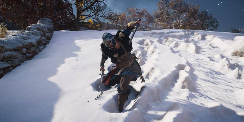 flail in main hand with a dagger in secondary hand.