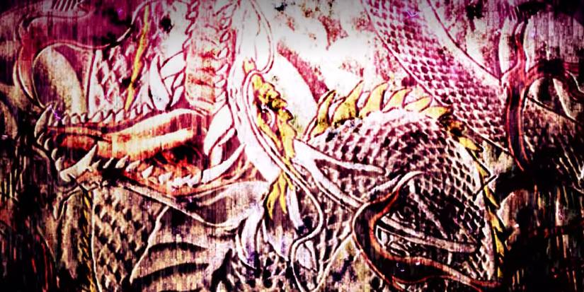 The Way Of The Househusband: A Close-Up Of Tatsu's Dragon Tattoo From The Netflix Anime Intro