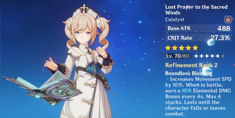 Barbara using Lost Prayer for the Sacred Winds