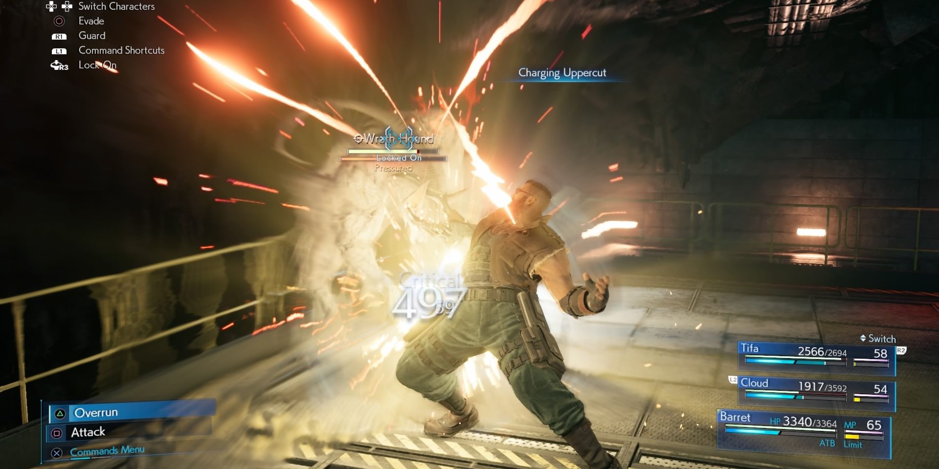 Barret's Charging Uppercut ability from FFVII Remake
