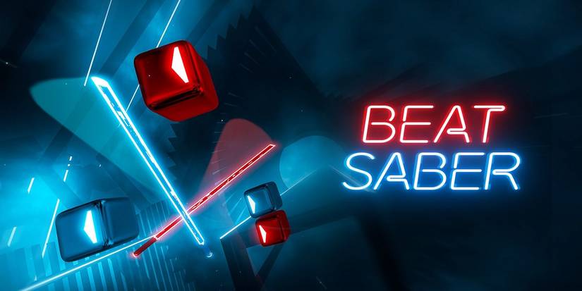 Blocks float and sabers swing with the logo