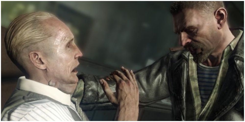 Reznov as he is choking Steiner on Rebirth Island