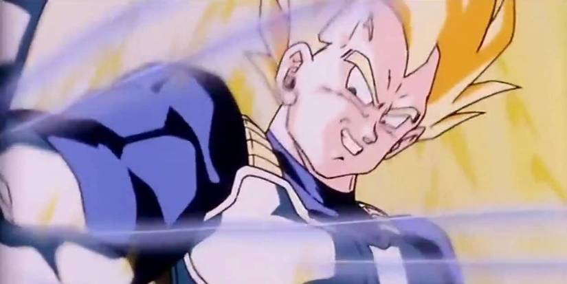 Vegeta aims the Big Bang Attack in Dragon Ball Z