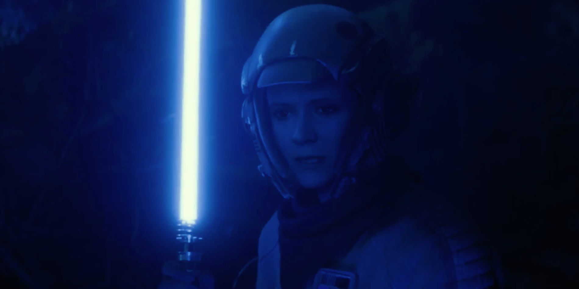 Billie Lourd as Leia in the flashback scene in The Rise of Skywalker
