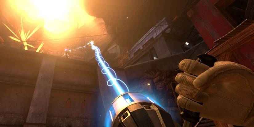 Gordon Freeman firing a weapon