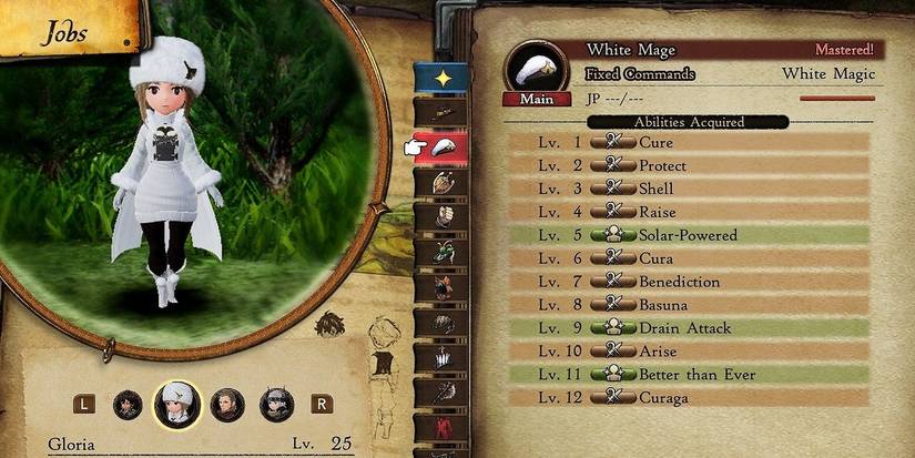 Gloria White Mage Abilities Bravely Default II