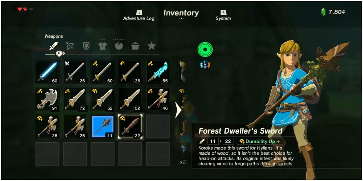 Screenshot of Forest Dweller weapons Breath of the Wild