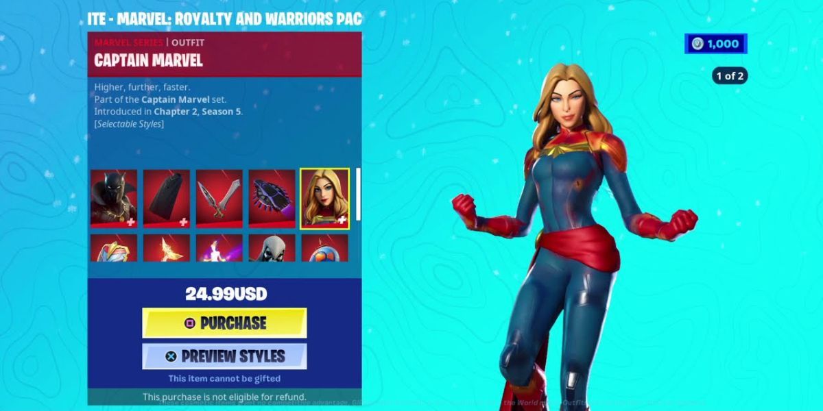 Captain Marvel Skin In Fortnite