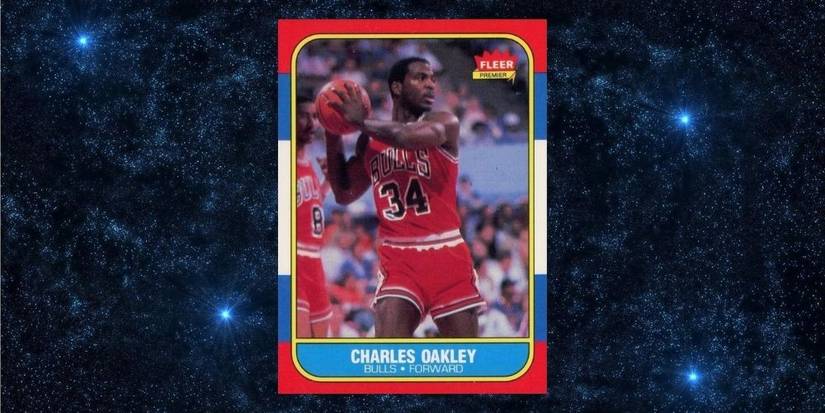 Charles Oakley Rookie Card with Starry Background