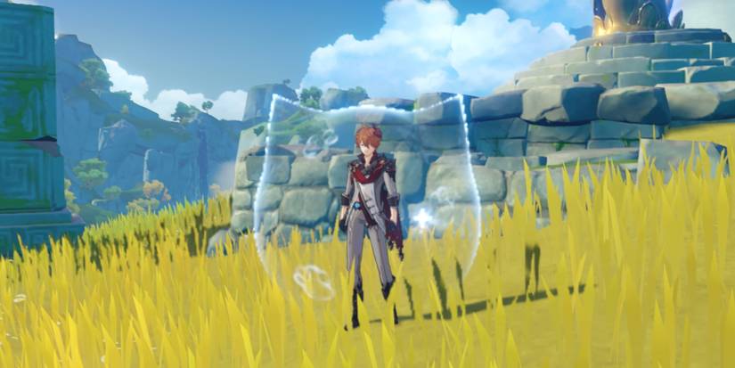 Childe with Diona's shield