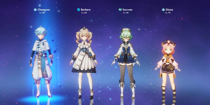 Chongyun with full supports in his team