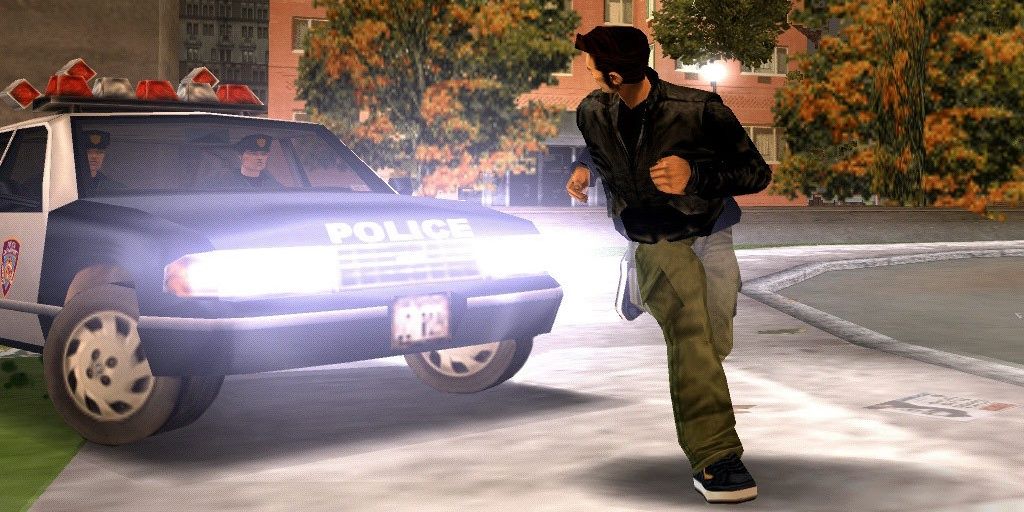 Claude Running From Police In GTA III