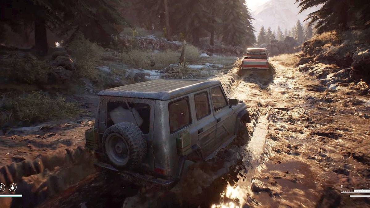 the day before driving in mud