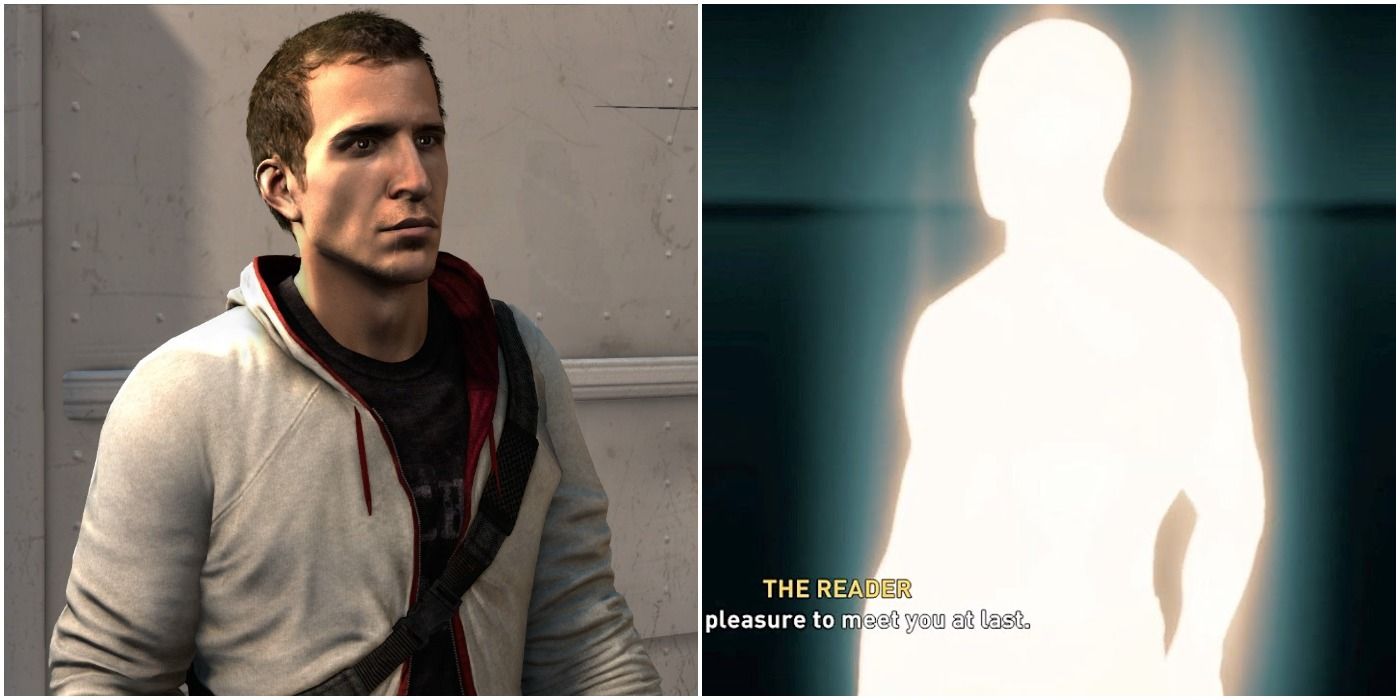 Desmond in Assassin's Creed III and the Reader in Assassin's Creed Valhalla