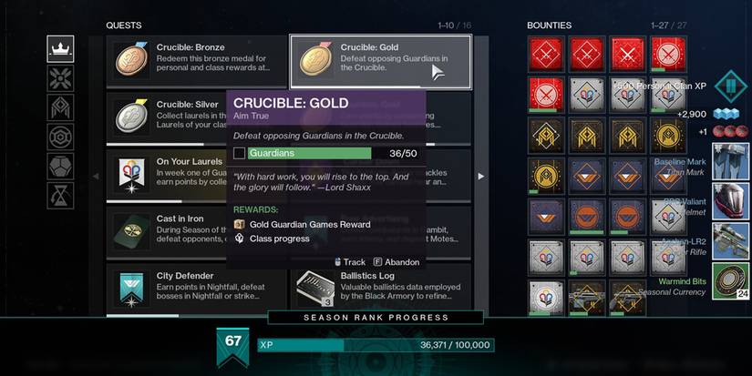 Destiny 2 Gold Medal