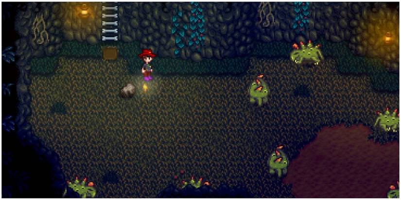 Dinosaurs in the lower area of the Skull Caverns