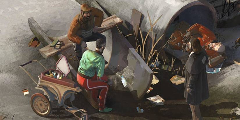 Player character speaking with NPCs in Disco Elysium