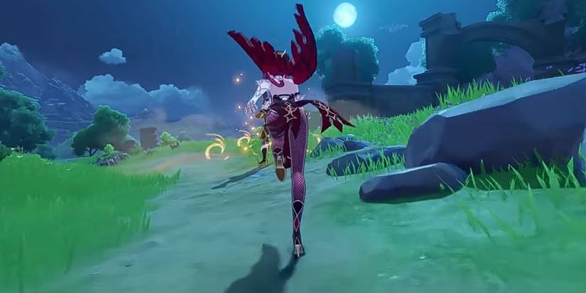 Rosaria charging at a Fatui Skirmisher