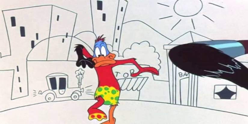 Duck Amuck (1953), Daffy at the mercy of the brush
