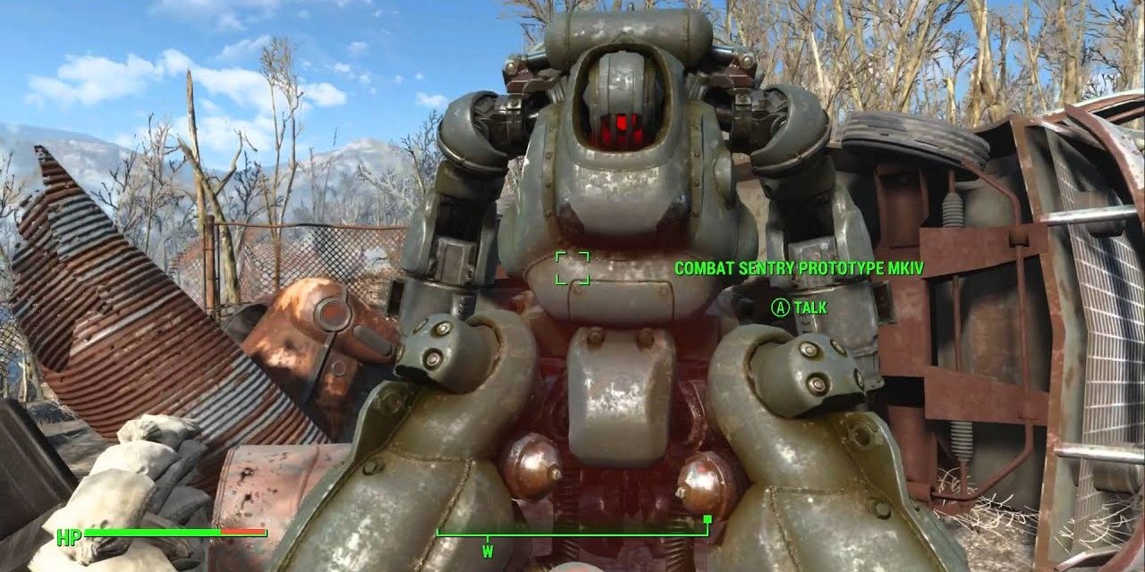 Fallout 4's Sentry Bot self-destructing