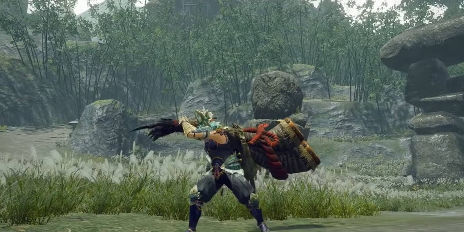 Hunter posing with a Hunting Horn