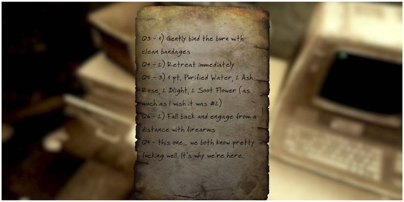 The answer sheet found in the fire department