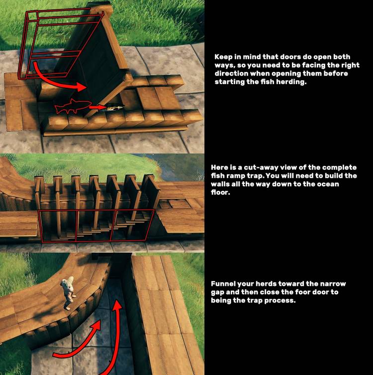 Catching fish in Bulk Fish Trap Valheim