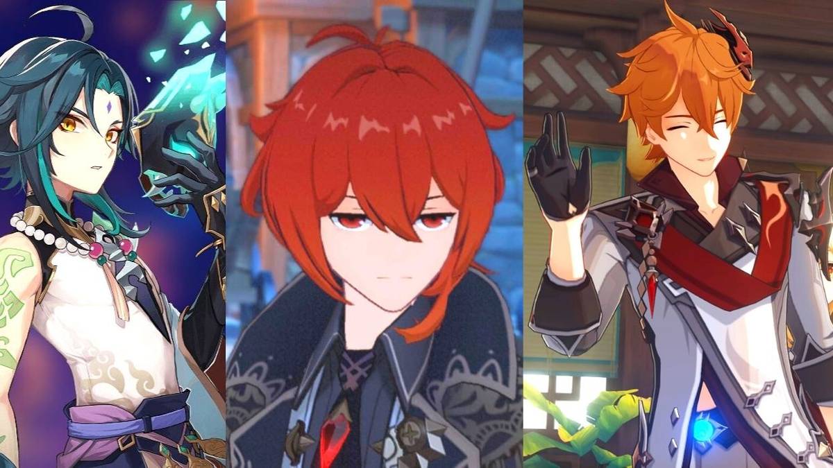 Xiao, Diluc, and Childe in Genshin Impact