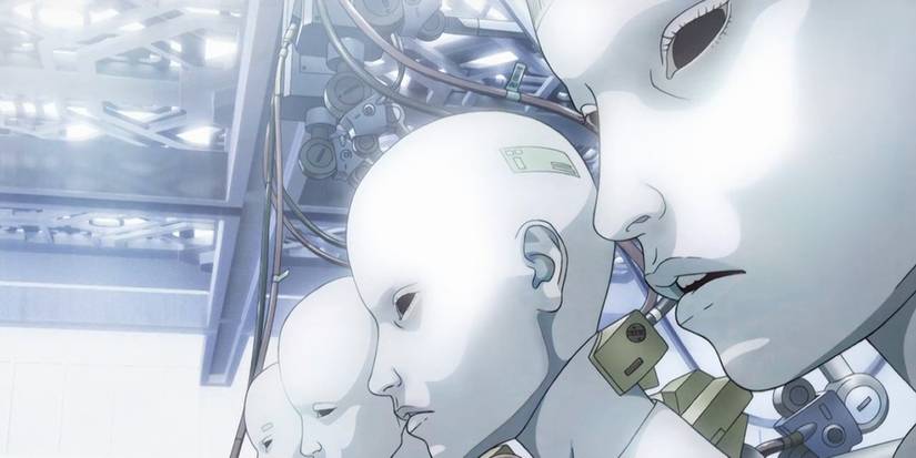 Innocence, shot of the dolls in the warehouse