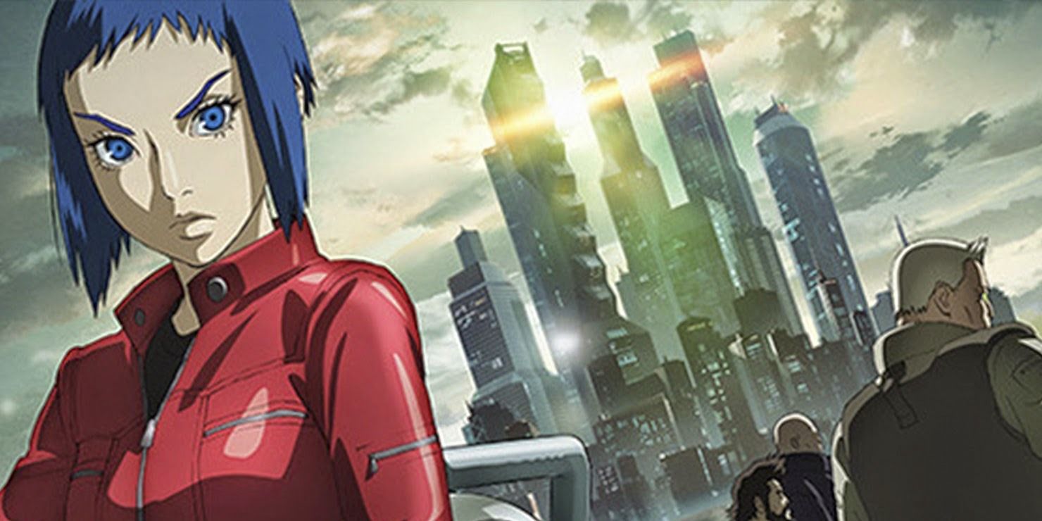 Ghost in the Shell Arise; Alternative Architecture Mokoto in the foreground Batou and Togusa in teh background, cityscape
