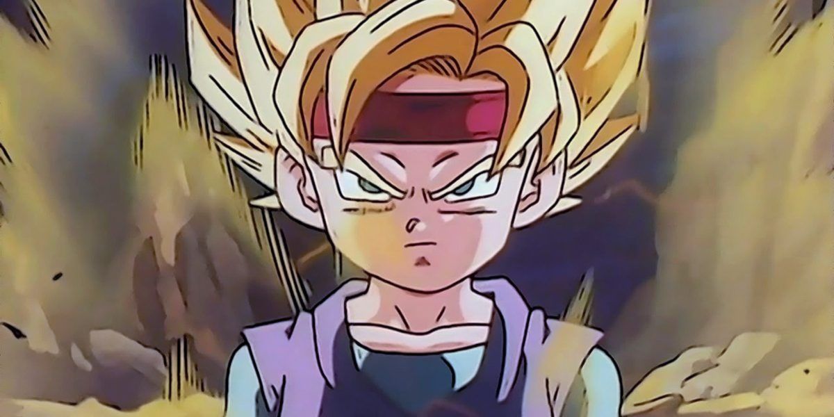 Goku, Jr. transforms into a Super Saiyan in Dragon Ball GT: A Hero's Legacy