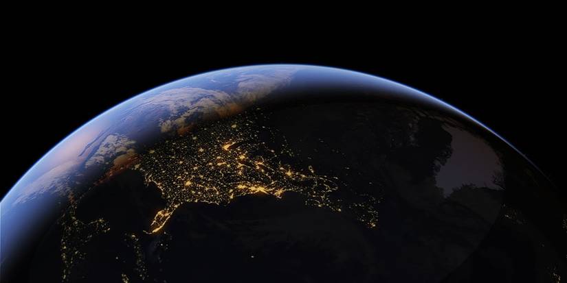 The dark side of Earth as seen from space