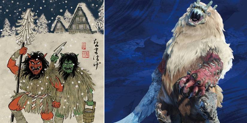 Split Image Of The Goss Harag And The Namahage