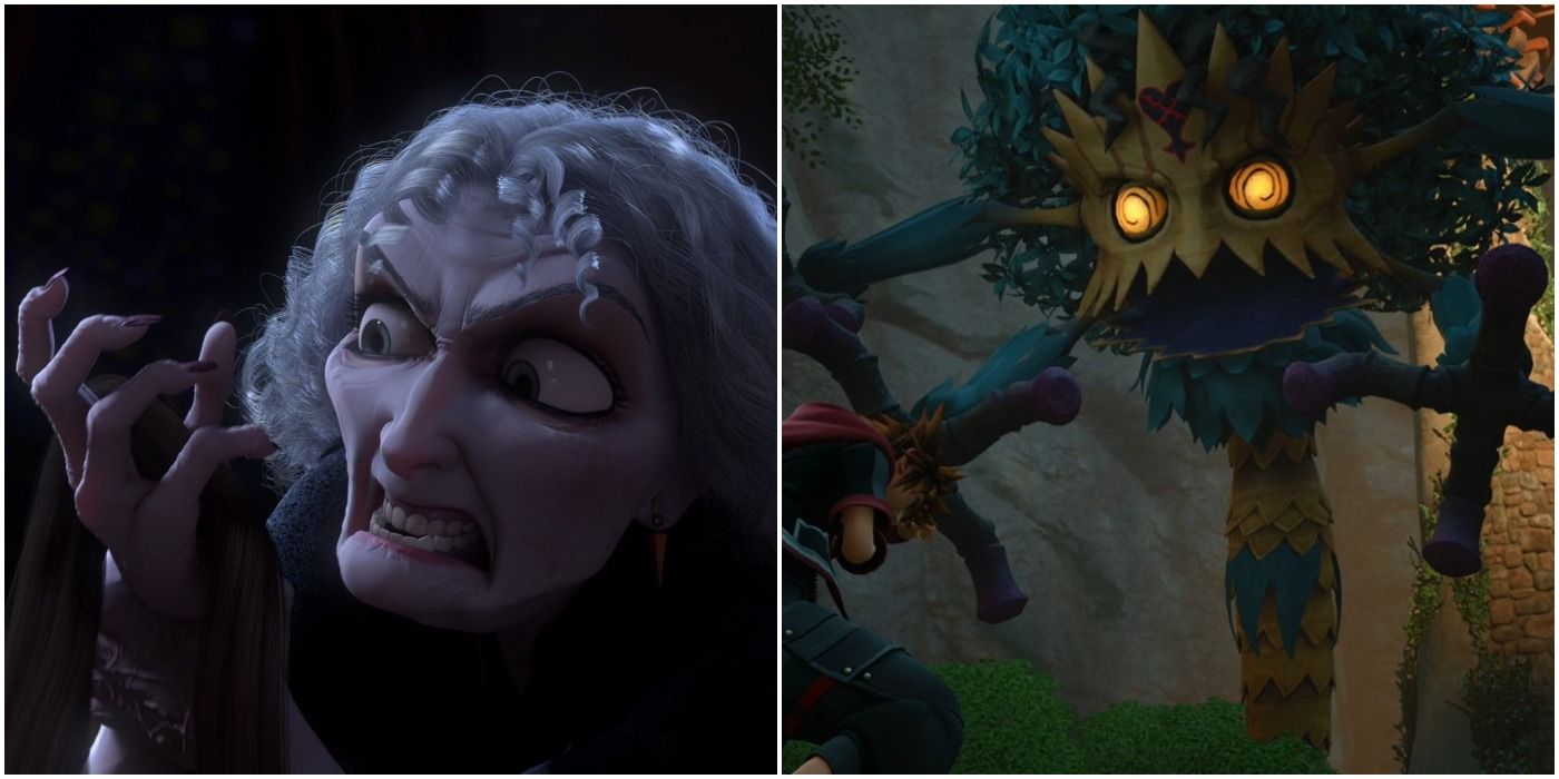 Gothel turns to dust in Tangled and a Heartless in Kingdom Hearts III