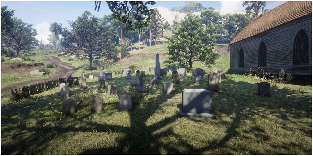 The cemetery next to Valentine's church Red Dead Redemption 2