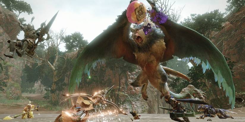 A Group Of Hunters Fight A Bishaten