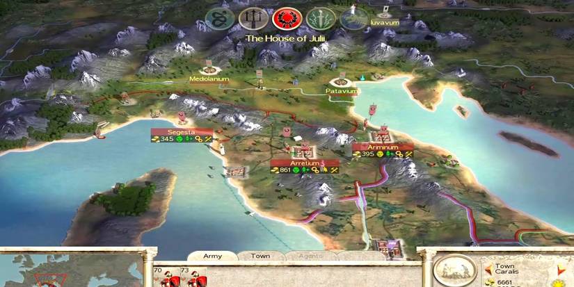 The Julii Campaign Map From Rome Total War
