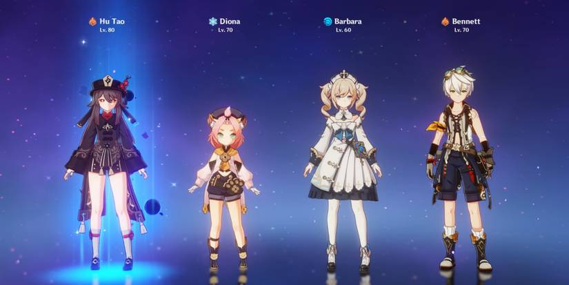 Hu Tao with 3 supports