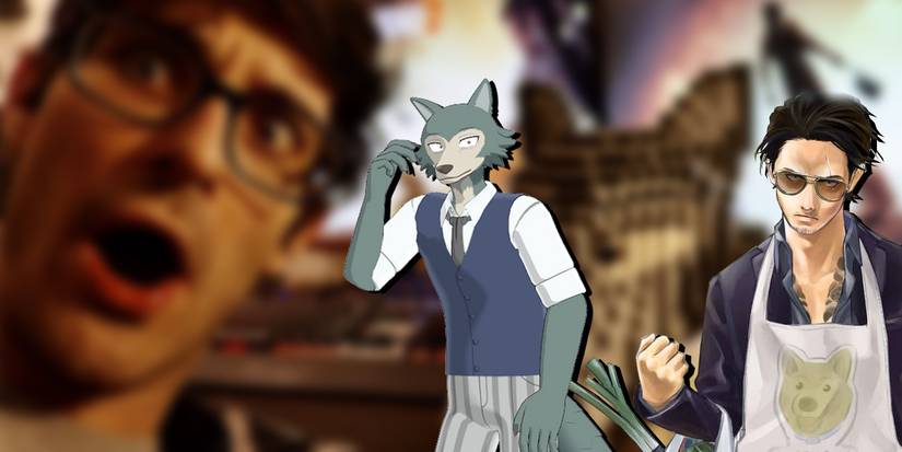 The Way Of The Househusband: PNGs of Tatsu And Legosi Overlaid On An Image Of Jonah Scott