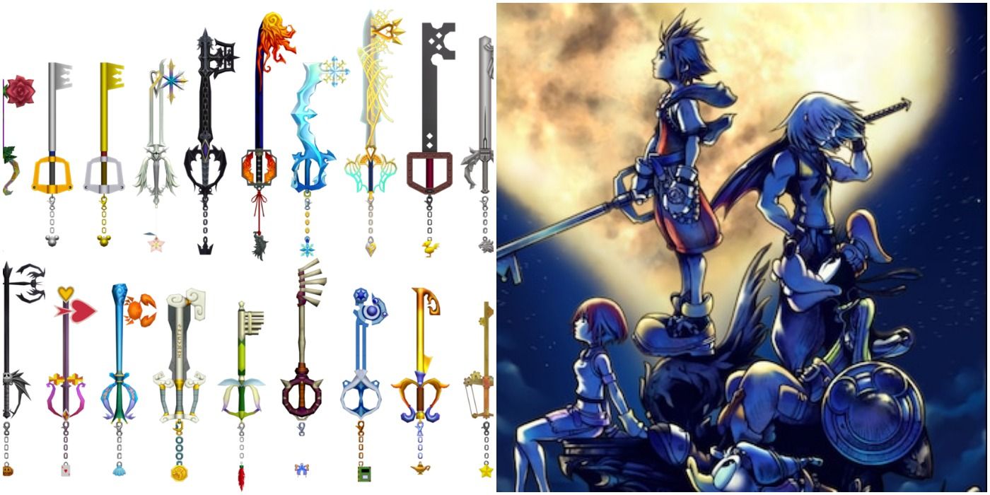 Kingdom Hearts Sora Riku Kairi Donald Goofy Keyblades